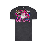 Vintage Black merry Christmas santa Vintage Tee - CowhideDigitalArt