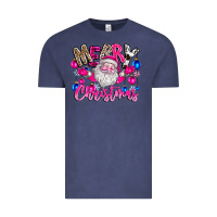Vintage Denim merry Christmas santa Vintage Tee - CowhideDigitalArt