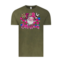 Vintage Olive merry Christmas santa Vintage Tee - CowhideDigitalArt