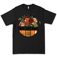 Black preview customize floral pumpkin Premium Tee - BundleAndBundleShop