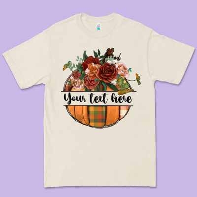 Preview Customize Floral Pumpkin Premium Tee Designed By Bundleandbundleshop