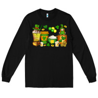 Black st patrick's day coffee cups with gnome Long Sleeve Tee - Artiststas
