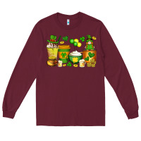 Burgundy st patrick's day coffee cups with gnome Long Sleeve Tee - Artiststas