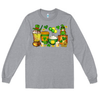 Heather Grey st patrick's day coffee cups with gnome Long Sleeve Tee - Artiststas