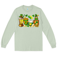 Matcha st patrick's day coffee cups with gnome Long Sleeve Tee - Artiststas