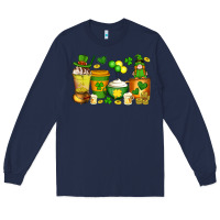 Navy st patrick's day coffee cups with gnome Long Sleeve Tee - Artiststas