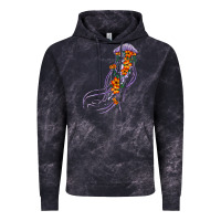 Cloud Black light purple jellyfish and floral Vintage Hoodie - BarkalooDesign