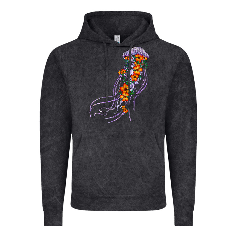 Light Purple Jellyfish And Floral Vintage Hoodie by BarkalooDesign | Teevron