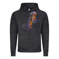 Vintage Black light purple jellyfish and floral Vintage Hoodie - BarkalooDesign