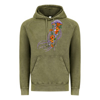 Vintage Olive light purple jellyfish and floral Vintage Hoodie - BarkalooDesign