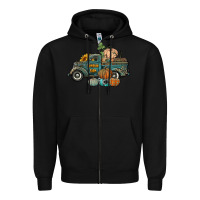 Black western pumpkin farm truck Zipper Hoodie - RanaPortraitStore