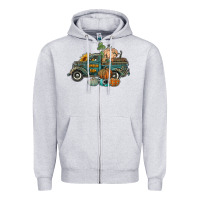 Heather Grey western pumpkin farm truck Zipper Hoodie - RanaPortraitStore