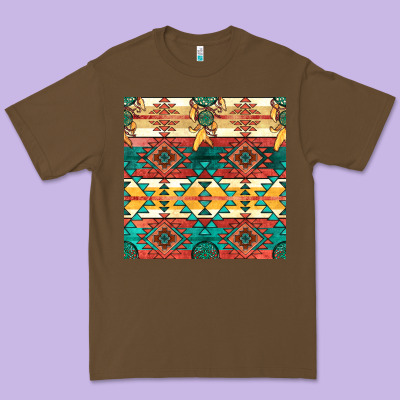 Native American Aztec Seamless Pattern Premium Tee Designed By Bundleandbundleshop