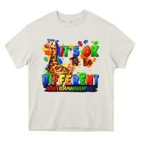 Cream it's ok to be different autism awareness Heavy Core Tee - FaDigitalArtStudio