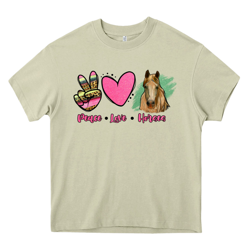Peace Love Horses Heavy Core Tee by RanaPortraitStore | Teevron
