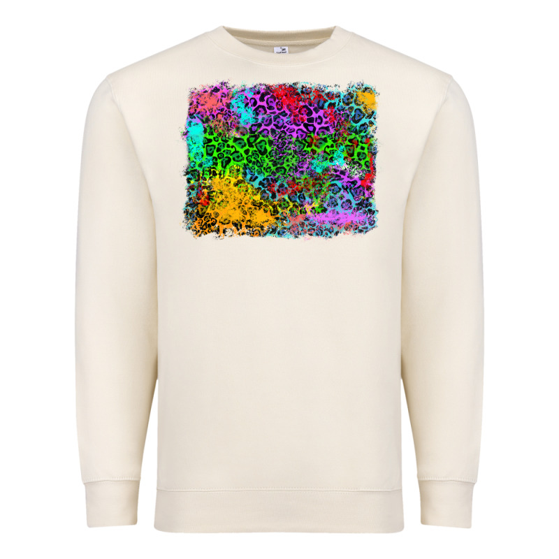 Colorful Leopard Background Premium Sweatshirt by RanaPortraitStore | Teevron