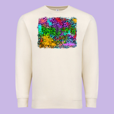 Colorful Leopard Background Premium Sweatshirt Designed By Ranaportraitstore