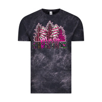 Cloud Black Merry Christmas pink  trees Vintage Tee - CowhideDigitalArt