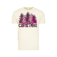 Merry Christmas Pink  Trees Vintage Tee | Teevron