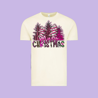 Merry Christmas Pink  Trees Vintage Tee Designed By Cowhidedigitalart