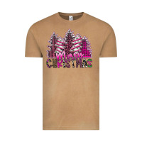 Vintage Camel Merry Christmas pink  trees Vintage Tee - CowhideDigitalArt
