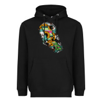 Black Baja California State Of Mexico Map Heavyweight Hoodie - RanaPortraitStore