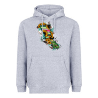 Heather Grey Baja California State Of Mexico Map Heavyweight Hoodie - RanaPortraitStore