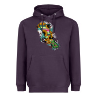 Plum Baja California State Of Mexico Map Heavyweight Hoodie - RanaPortraitStore
