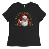 Black i love a man with a bearo Ladies Tee - CowhideDigitalArt
