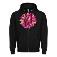 Black breast cancer sunflower Zipper Hoodie - RanaPortraitStore