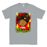 Heather Grey blessed juneteenth Classic Tee - FaDigitalArtStudio