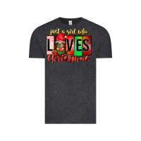 Vintage Black just a girl who loves christmas Vintage Tee - CowhideDigitalArt