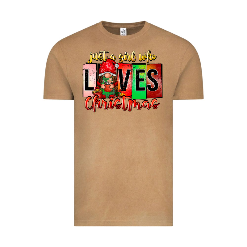 Just A Girl Who Loves Christmas Vintage Tee by CowhideDigitalArt | Teevron
