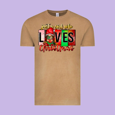 Just A Girl Who Loves Christmas Vintage Tee Designed By Cowhidedigitalart