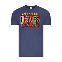 Vintage Denim just a girl who loves christmas Vintage Tee - CowhideDigitalArt
