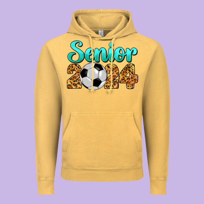 Soccer Senior 2024 Vintage Hoodie Designed By Barkaloodesign