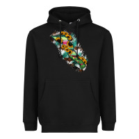 Black Baja California Sur State Of Mexico Map Heavyweight Hoodie - RanaPortraitStore