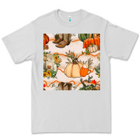 Dove Grey fall heifer seamless pattern Premium Tee - BundleAndBundleShop