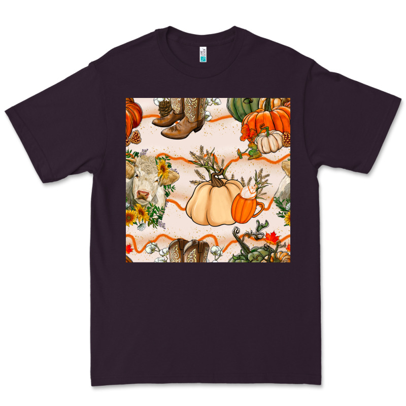 Fall Heifer Seamless Pattern Premium Tee by BundleAndBundleShop | Teevron