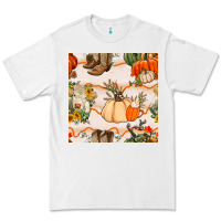 White fall heifer seamless pattern Premium Tee - BundleAndBundleShop