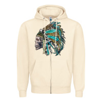 Sandshell western indian headdress with skull Zipper Hoodie - RanaPortraitStore