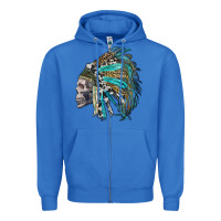 True Royal western indian headdress with skull Zipper Hoodie - RanaPortraitStore