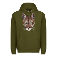 Army Green florida panther  face Premium Hoodie - BarkalooDesign