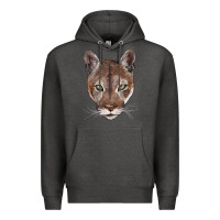 Charcoal Heather florida panther  face Premium Hoodie - BarkalooDesign