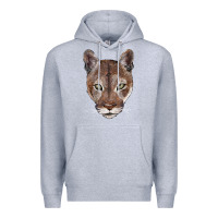 Heather Grey florida panther  face Premium Hoodie - BarkalooDesign