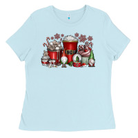 Baby Blue Christmas Coffee Drink Ladies Tee - CowhideDigitalArt