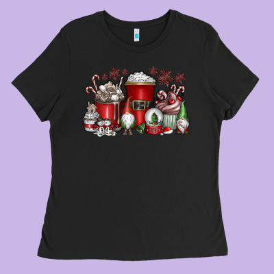 Christmas Coffee Drink Ladies Tee Designed By Cowhidedigitalart