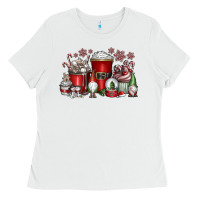 White Christmas Coffee Drink Ladies Tee - CowhideDigitalArt