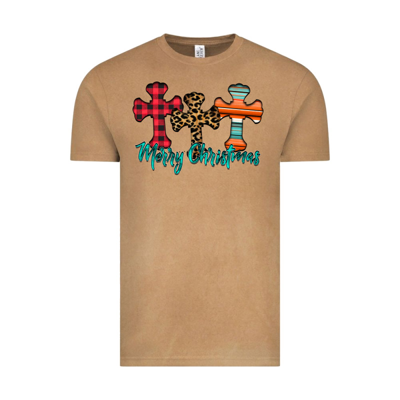 Merry Christmas Cross Vintage Tee by CowhideDigitalArt | Teevron