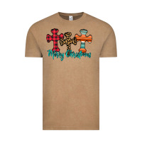 Vintage Coffee merry Christmas cross Vintage Tee - CowhideDigitalArt